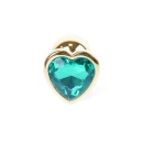 Biżuteria analna Silver Heart PLUG Green - stal nierdzewna, anatomiczny kształt, wąska szyjka, dł. całk. 7 cm, śr. 2,7 cm - 11