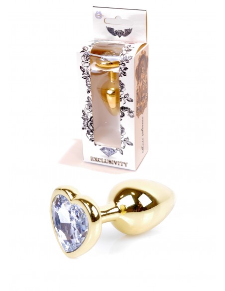 Mały Stalowy Korek Analny z Serduszkiem Exclusivity - Srebrny lub Złoty - Korki analne stalowe - 10