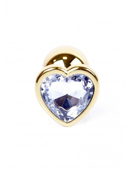 Mały Stalowy Korek Analny z Serduszkiem Exclusivity - Srebrny lub Złoty - Korki analne stalowe - 11