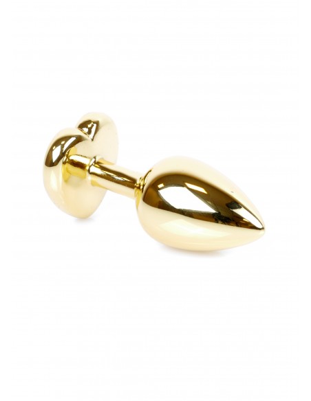 Mały Stalowy Korek Analny z Serduszkiem Exclusivity - Srebrny lub Złoty - Korki analne stalowe - 12