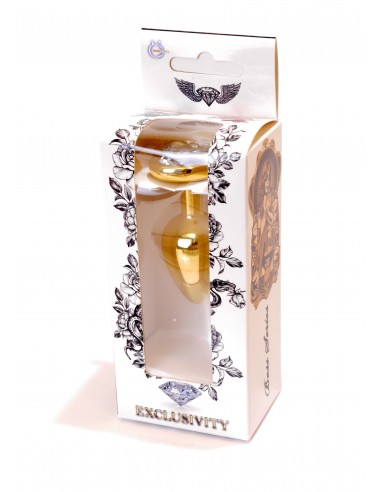 Mały Stalowy Korek Analny z Serduszkiem Exclusivity - Srebrny lub Złoty - Korki analne stalowe - 17