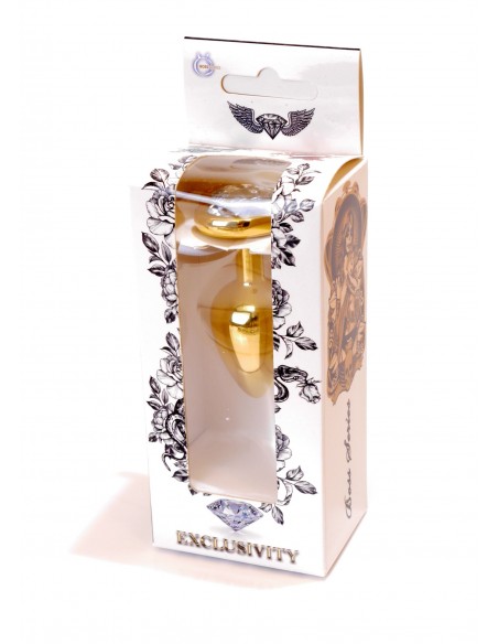 Mały Stalowy Korek Analny z Serduszkiem Exclusivity - Srebrny lub Złoty - Korki analne stalowe - 17