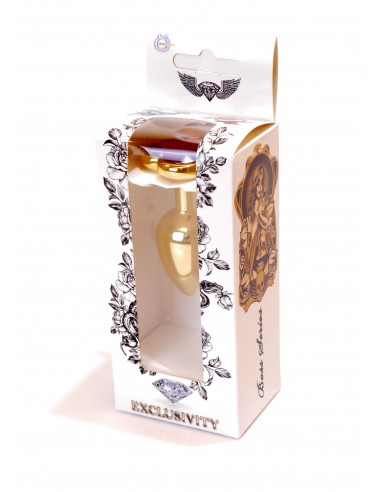 Mały Stalowy Korek Analny z Czerwonym Serduszkiem Exclusivity - Srebrny lub Złoty - Korki analne stalowe - 17