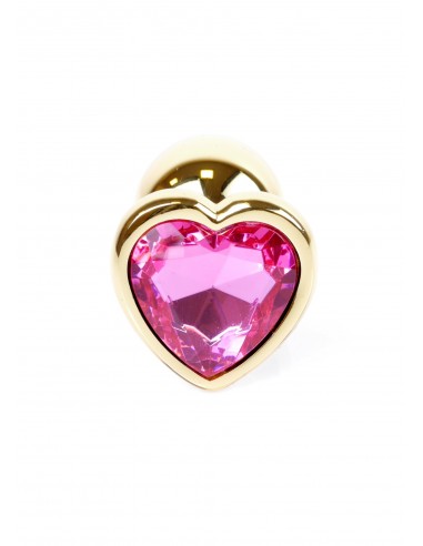 Mały Stalowy Korek Analny z Różowym Serduszkiem Exclusivity - Srebrny lub Złoty - Korki analne stalowe - 11