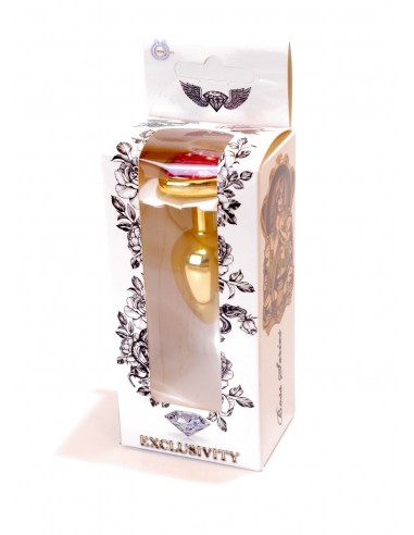 Mały Stalowy Korek Analny z Różowym Serduszkiem Exclusivity - Srebrny lub Złoty - Korki analne stalowe - 17