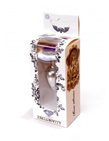 Stalowy Korek Analny Dla Początkujących z Fioletowym Diamentem - Korki analne stalowe - 26