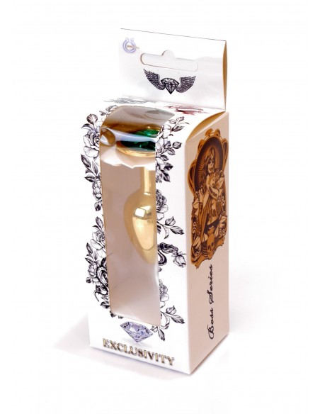 Stalowy Korek Analny Dla Początkujących z Zielonym Diamentem - Korki analne stalowe - 17