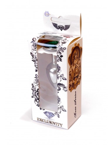 Stalowy Korek Analny Dla Początkujących z Zielonym Diamentem - Korki analne stalowe - 26