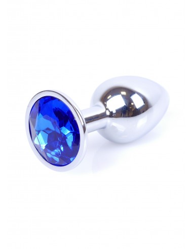 Stalowy Korek Analny Dla Początkujących z Granatowym Diamentem - Korki analne stalowe - 25