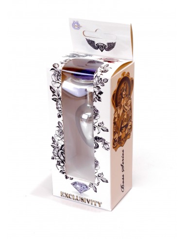 Stalowy Korek Analny Dla Początkujących z Granatowym Diamentem - Korki analne stalowe - 26