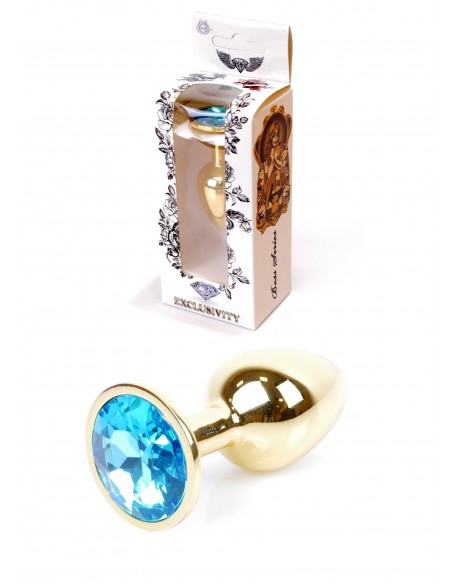 Stalowy Korek Analny Dla Początkujących z Turkusowym Diamentem - Korki analne stalowe - 10