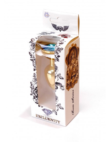 Stalowy Korek Analny Dla Początkujących z Turkusowym Diamentem - Korki analne stalowe - 17