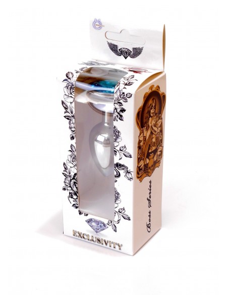 Stalowy Korek Analny Dla Początkujących z Turkusowym Diamentem - Korki analne stalowe - 26