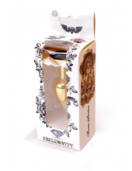 Stalowy Korek Analny Dla Początkujących z Czarnym Diamentem - Korki analne stalowe - 17