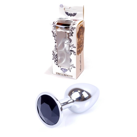 Biżuteria analna Plug-Jewellery Dark Silver PLUG-Black - stal nierdzewna, kształt anatomiczny, długość 7 cm, średnica 2,7 cm - 19