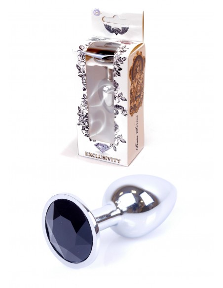 Stalowy Korek Analny Dla Początkujących z Czarnym Diamentem - Korki analne stalowe - 19