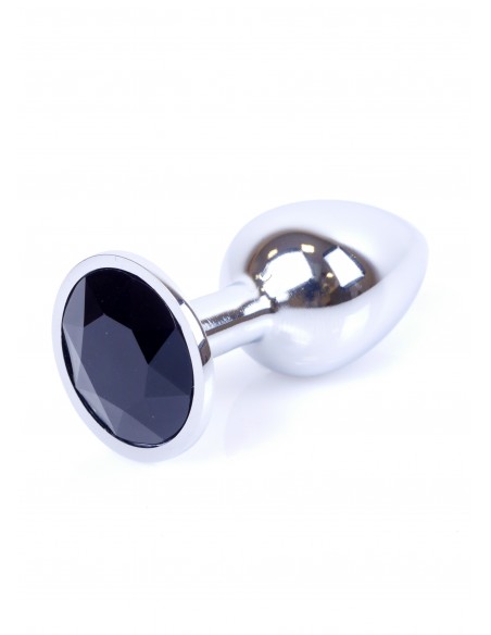 Stalowy Korek Analny Dla Początkujących z Czarnym Diamentem - Korki analne stalowe - 25