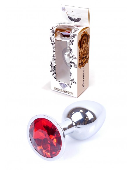 Stalowy Korek Analny Dla Początkujących z Czerwonym Diamentem - Korki analne stalowe - 19