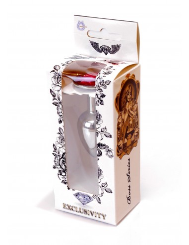 Stalowy Korek Analny Dla Początkujących z Różowym Diamentem - Korki analne stalowe - 26