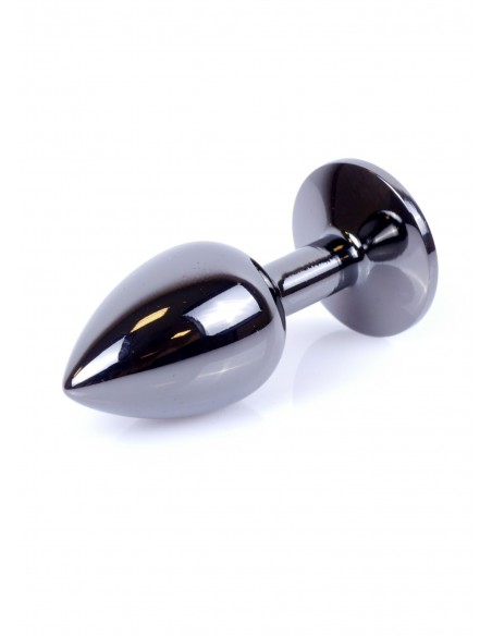 Stalowy Korek Analny Dla Początkujących z Jasno-Różowym Diamentem - Korki analne stalowe - 24