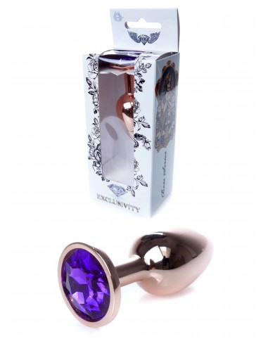 Stalowy Korek Analny Dla Początkujących z Fioletowym Diamentem - Korki analne stalowe - 28