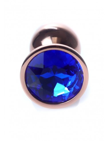 Stalowy Korek Analny Dla Początkujących z Granatowym Diamentem - Korki analne stalowe - 29