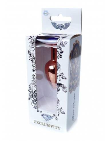 Stalowy Korek Analny Dla Początkujących z Granatowym Diamentem - Korki analne stalowe - 34