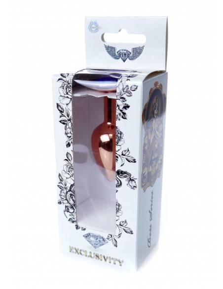 Stalowy Korek Analny Dla Początkujących z Granatowym Diamentem - Korki analne stalowe - 34