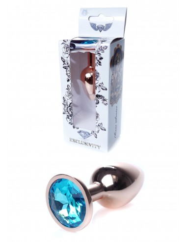 Stalowy Korek Analny Dla Początkujących z Turkusowym Diamentem - Korki analne stalowe - 28