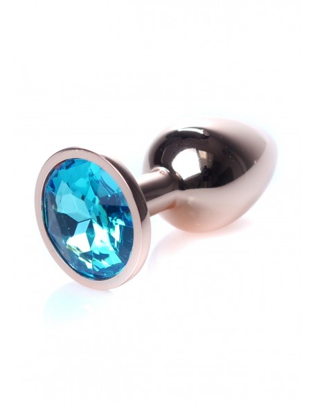 Stalowy Korek Analny Dla Początkujących z Turkusowym Diamentem - Korki analne stalowe - 30