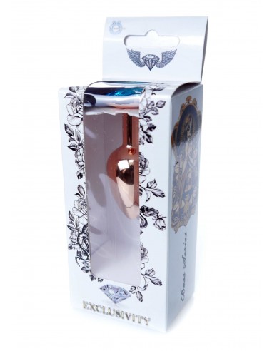 Stalowy Korek Analny Dla Początkujących z Turkusowym Diamentem - Korki analne stalowe - 34