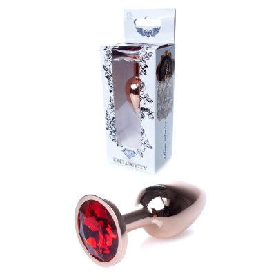 Korek analny Dark Silver Red ze stali nierdzewnej - długość 7 cm, średnica maks. 2,7 cm - 28