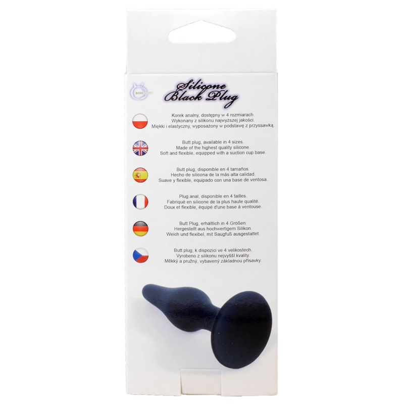 Plug analny BOSS Large z silikonu medycznego z przyssawką - 12,5 cm - 14