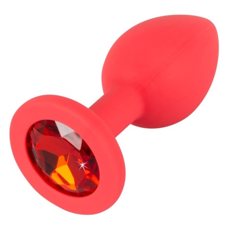Korek analny Colorful Joy Jewel Red Plug z akrylowym kryształem, długość 7,2 cm, średnica 0,9–2,7 cm - 2