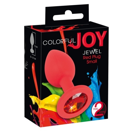 Korek analny Colorful Joy Jewel Red Plug z akrylowym kryształem, długość 7,2 cm, średnica 0,9–2,7 cm - 6