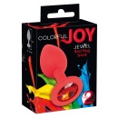 Korek analny Colorful Joy Jewel Red Plug z akrylowym kryształem, długość 7,2 cm, średnica 0,9–2,7 cm - 6
