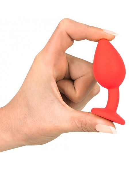 Mały Silikonowy Korek Analny z Diamentem - w Dwóch Kolorach - Korki analne silikonowe - 1