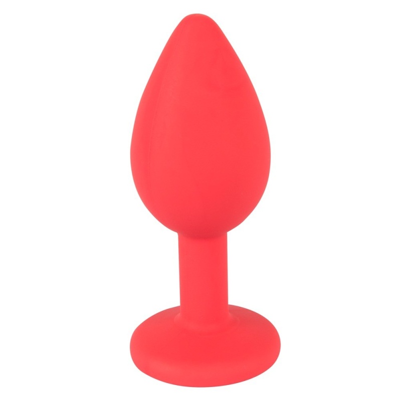 Korek analny Colorful Joy Jewel Red Plug z akrylowym kryształem, długość 7,2 cm, średnica 0,9–2,7 cm - 3