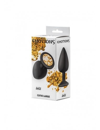 Duży Czarny Korek Analny z Pięknym Diamentem Rhinestone - Korki analne silikonowe - 6