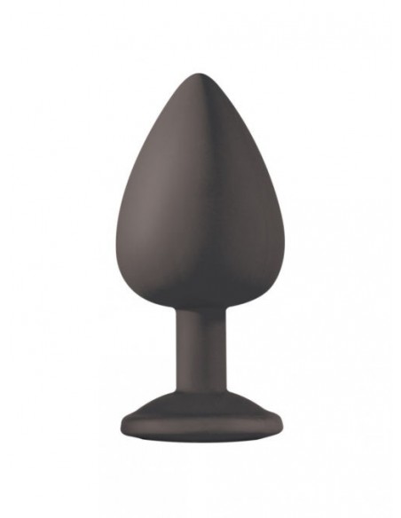 Duży Czarny Korek Analny z Pięknym Diamentem Rhinestone - Korki analne silikonowe - 5