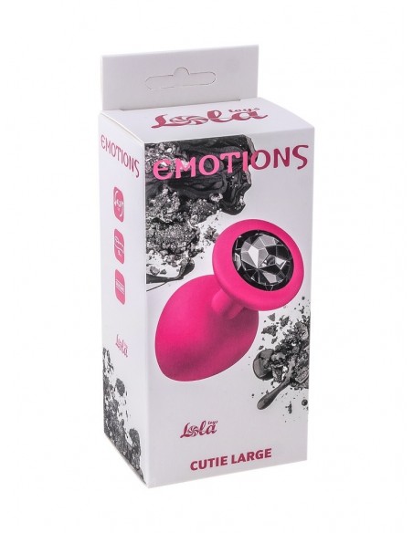 Duży Różowy Korek Analny z Pięknym Diamentem Rhinestone - Korki analne silikonowe - 6