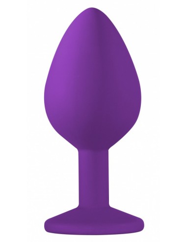 Średniej Wielkości Fioletowy Korek Analny z Pięknym Diamentem Rhinestone - Korki analne silikonowe - 5
