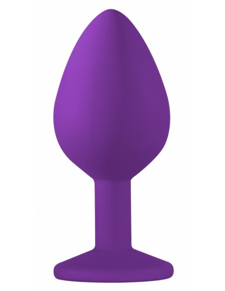 Średniej Wielkości Fioletowy Korek Analny z Pięknym Diamentem Rhinestone - Korki analne silikonowe - 5