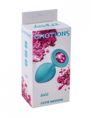 Średniej Wielkości Turkusowy Korek Analny z Pięknym Diamentem Rhinestone - Korki analne silikonowe - 6