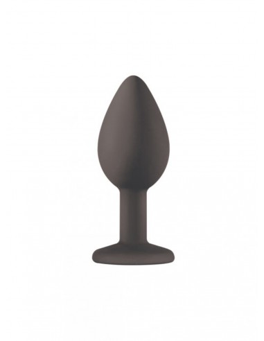 Mały Czarny Korek Analny z Pięknym Diamentem Rhinestone - Korki analne silikonowe - 5