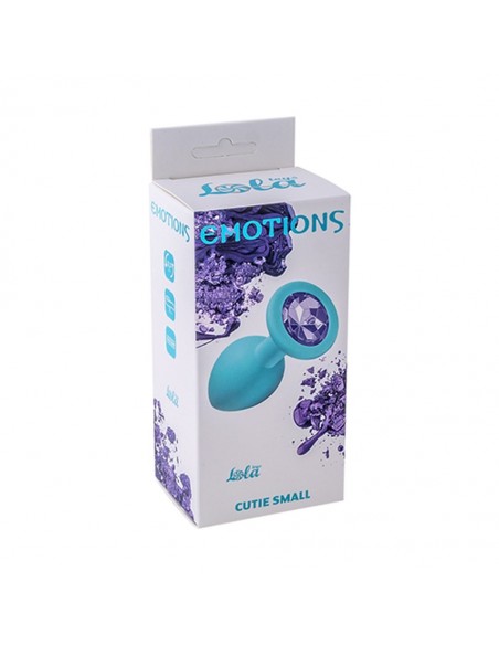 Mały Turkusowy Korek Analny z Pięknym Diamentem Rhinestone - Korki analne silikonowe - 6