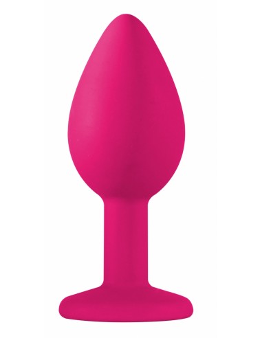 Mały Różowy Korek Analny z Pięknym Diamentem Rhinestone - Korki analne silikonowe - 5