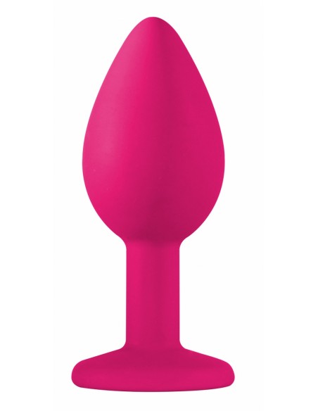 Mały Różowy Korek Analny z Pięknym Diamentem Rhinestone - Korki analne silikonowe - 5