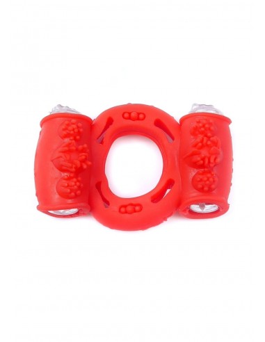 Pierścień na Penisa Wibrujący Double Cockring - Pierścienie erekcyjne wibrujące - 2