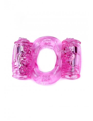 Pierścień na Penisa Wibrujący Double Cockring - Pierścienie erekcyjne wibrujące - 5